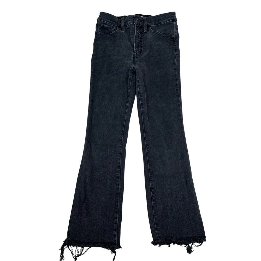Madewell Black‎ Cali Demi Boot Jeans 26 Frayed cut off stretchy high rise